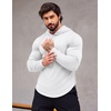 image:imageCOOFANDY Mens Workout Sweatshirts Long Sleeve Muscle Fit Athletic Gym Hoodies Pullover1 White