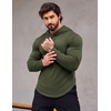 image:imageCOOFANDY Mens Workout Sweatshirts Long Sleeve Muscle Fit Athletic Gym Hoodies PulloverArmy Green 1