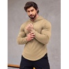 image:imageCOOFANDY Mens Workout Sweatshirts Long Sleeve Muscle Fit Athletic Gym Hoodies PulloverKhaki