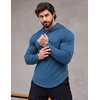 image:imageCOOFANDY Mens Workout Sweatshirts Long Sleeve Muscle Fit Athletic Gym Hoodies PulloverNavy