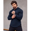 image:imageCOOFANDY Mens Workout Sweatshirts Long Sleeve Muscle Fit Athletic Gym Hoodies PulloverNavy Blue