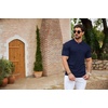 image:imageCOOFANDY Mens Zipper Polo Shirts Short Sleeve Ribbed Knit Polo T Shirts Fashion Casual Golf ShirtsAnavy Blue