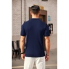 image:imageCOOFANDY Mens Zipper Polo Shirts Short Sleeve Ribbed Knit Polo T Shirts Fashion Casual Golf ShirtsAnavy Blue