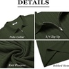 image:imageCOOFANDY Mens Zipper Polo Shirts Short Sleeve Ribbed Knit Polo T Shirts Fashion Casual Golf ShirtsArmy Green