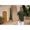image:imageCOOFANDY Mens Zipper Polo Shirts Short Sleeve Ribbed Knit Polo T Shirts Fashion Casual Golf ShirtsArmy Green