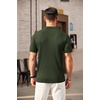 image:imageCOOFANDY Mens Zipper Polo Shirts Short Sleeve Ribbed Knit Polo T Shirts Fashion Casual Golf ShirtsArmy Green
