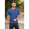 image:imageCOOFANDY Mens Zipper Polo Shirts Short Sleeve Ribbed Knit Polo T Shirts Fashion Casual Golf ShirtsBlue