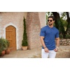 image:imageCOOFANDY Mens Zipper Polo Shirts Short Sleeve Ribbed Knit Polo T Shirts Fashion Casual Golf ShirtsBlue