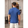 image:imageCOOFANDY Mens Zipper Polo Shirts Short Sleeve Ribbed Knit Polo T Shirts Fashion Casual Golf ShirtsBlue