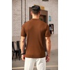 image:imageCOOFANDY Mens Zipper Polo Shirts Short Sleeve Ribbed Knit Polo T Shirts Fashion Casual Golf ShirtsBrown