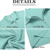image:imageCOOFANDY Mens Zipper Polo Shirts Short Sleeve Ribbed Knit Polo T Shirts Fashion Casual Golf ShirtsGreen