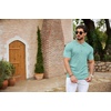 image:imageCOOFANDY Mens Zipper Polo Shirts Short Sleeve Ribbed Knit Polo T Shirts Fashion Casual Golf ShirtsGreen
