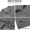 image:imageCOOFANDY Mens Zipper Polo Shirts Short Sleeve Ribbed Knit Polo T Shirts Fashion Casual Golf ShirtsGrey