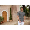 image:imageCOOFANDY Mens Zipper Polo Shirts Short Sleeve Ribbed Knit Polo T Shirts Fashion Casual Golf ShirtsGrey