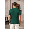 image:imageCOOFANDY Mens Zipper Polo Shirts Short Sleeve Ribbed Knit Polo T Shirts Fashion Casual Golf ShirtsHunter Green