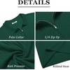 image:imageCOOFANDY Mens Zipper Polo Shirts Short Sleeve Ribbed Knit Polo T Shirts Fashion Casual Golf ShirtsHunter Green