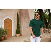 image:imageCOOFANDY Mens Zipper Polo Shirts Short Sleeve Ribbed Knit Polo T Shirts Fashion Casual Golf ShirtsHunter Green