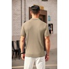 image:imageCOOFANDY Mens Zipper Polo Shirts Short Sleeve Ribbed Knit Polo T Shirts Fashion Casual Golf ShirtsKhaki