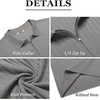 image:imageCOOFANDY Mens Zipper Polo Shirts Short Sleeve Ribbed Knit Polo T Shirts Fashion Casual Golf ShirtsLight Grey