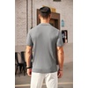 image:imageCOOFANDY Mens Zipper Polo Shirts Short Sleeve Ribbed Knit Polo T Shirts Fashion Casual Golf ShirtsLight Grey