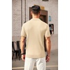image:imageCOOFANDY Mens Zipper Polo Shirts Short Sleeve Ribbed Knit Polo T Shirts Fashion Casual Golf ShirtsLight Khaki