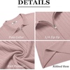 image:imageCOOFANDY Mens Zipper Polo Shirts Short Sleeve Ribbed Knit Polo T Shirts Fashion Casual Golf ShirtsPink