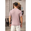 image:imageCOOFANDY Mens Zipper Polo Shirts Short Sleeve Ribbed Knit Polo T Shirts Fashion Casual Golf ShirtsPink