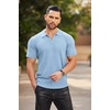 image:imageCOOFANDY Mens Zipper Polo Shirts Short Sleeve Ribbed Knit Polo T Shirts Fashion Casual Golf ShirtsSky Blue