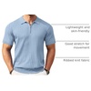image:imageCOOFANDY Mens Zipper Polo Shirts Short Sleeve Ribbed Knit Polo T Shirts Fashion Casual Golf ShirtsSky Blue