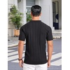 image:imageCOOFANDY Mens Zipper Polo Shirts Short Sleeve Ribbed Knit Polo T Shirts Fashion Casual Golf ShirtsVblack