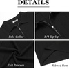 image:imageCOOFANDY Mens Zipper Polo Shirts Short Sleeve Ribbed Knit Polo T Shirts Fashion Casual Golf ShirtsVblack