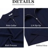 image:imageCOOFANDY Mens Zipper Polo Shirts Short Sleeve Ribbed Knit Polo T Shirts Fashion Casual Golf ShirtsVnavy Blue