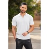 image:imageCOOFANDY Mens Zipper Polo Shirts Short Sleeve Ribbed Knit Polo T Shirts Fashion Casual Golf ShirtsWhite