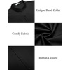 image:imageCOOFANDY Muscle Fit Dress Shirts for Men Banded Collar Casual Button Down ShirtsBlack