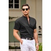 image:imageCOOFANDY Muscle Fit Dress Shirts for Men Banded Collar Casual Button Down ShirtsBlack