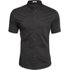 image:imageCOOFANDY Muscle Fit Dress Shirts for Men Banded Collar Casual Button Down ShirtsBlack
