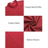 image:imageCOOFANDY Muscle Fit Dress Shirts for Men Banded Collar Casual Button Down ShirtsBright Red