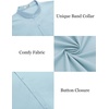 image:imageCOOFANDY Muscle Fit Dress Shirts for Men Banded Collar Casual Button Down ShirtsLight Blue