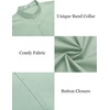 image:imageCOOFANDY Muscle Fit Dress Shirts for Men Banded Collar Casual Button Down ShirtsLight Green