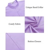 image:imageCOOFANDY Muscle Fit Dress Shirts for Men Banded Collar Casual Button Down ShirtsLilac
