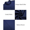 image:imageCOOFANDY Muscle Fit Dress Shirts for Men Banded Collar Casual Button Down ShirtsNavy