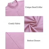 image:imageCOOFANDY Muscle Fit Dress Shirts for Men Banded Collar Casual Button Down ShirtsPink