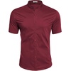 image:imageCOOFANDY Muscle Fit Dress Shirts for Men Banded Collar Casual Button Down ShirtsRed