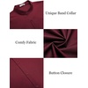 image:imageCOOFANDY Muscle Fit Dress Shirts for Men Banded Collar Casual Button Down ShirtsRed