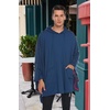 image:imageCOOFANDY Unisex Casual Hooded Poncho Cape Cloak Fashion Coat Hoodie Pullover with PocketDark Blue