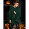 image:imageCOOFANDY Unisex Casual Hooded Poncho Cape Cloak Fashion Coat Hoodie Pullover with PocketGreen Black