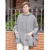 image:imageCOOFANDY Unisex Casual Hooded Poncho Cape Cloak Fashion Coat Hoodie Pullover with PocketGrey
