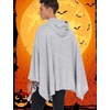 image:imageCOOFANDY Unisex Casual Hooded Poncho Cape Cloak Fashion Coat Hoodie Pullover with PocketGrey