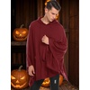 image:imageCOOFANDY Unisex Casual Hooded Poncho Cape Cloak Fashion Coat Hoodie Pullover with PocketWine Red