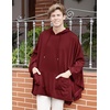image:imageCOOFANDY Unisex Casual Hooded Poncho Cape Cloak Fashion Coat Hoodie Pullover with PocketWine Red
